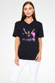 David Guetta Siyah Unisex V Yaka Tişört T-Shirt