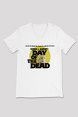 Day of the Dead Beyaz Unisex V Yaka Tişört