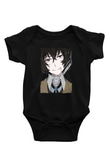 Dazai Baskılı Unisex Siyah Bebek Body - Zıbın