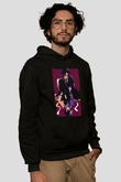 Dazai Baskılı Unisex Siyah Hoodie
