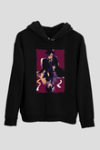 Dazai Baskılı Unisex Siyah Hoodie