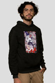 Dazai Baskılı Unisex Siyah Hoodie
