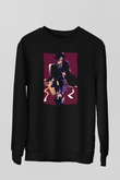 Dazai Baskılı Unisex Siyah Sweatshirt