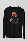 Dazai Baskılı Unisex Siyah Sweatshirt
