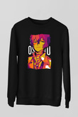 Dazai Baskılı Unisex Siyah Sweatshirt