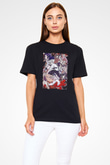 Dazai Baskılı Unisex Siyah Tişört - Tshirt
