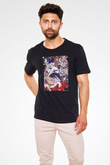 Dazai Baskılı Unisex Siyah Tişört - Tshirt