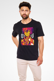 Dazai Baskılı Unisex Siyah Tişört - Tshirt