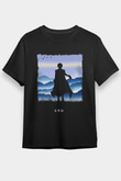 Dazai Baskılı Unisex Siyah Tişört - Tshirt