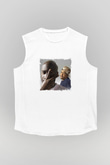 De La Soul Baskılı Unisex Beyaz Kolsuz Tişört