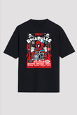 Dead Rock Poster Baskılı Unisex Siyah Oversize Tişört