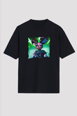 Deadmau5 Baskılı Unisex Oversize Siyah Tişört