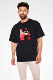 Deadmau5 Baskılı Unisex Oversize Siyah Tişört