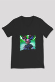 Deadmau5 Baskılı Unisex Siyah V Yaka Tişört