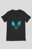 Deadmau5 Baskılı Unisex Siyah V Yaka Tişört