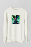 Deadmau5Baskılı Beyaz Sweatshirt