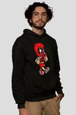 Deadpool Bastard Baskılı Unisex Siyah Hoodie