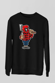 Deadpool Lumberjack Baskılı Unisex Siyah Sweatshirt