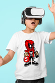 Deadpool Street Bastard Baskılı Unisex Beyaz Çocuk Tişört