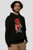 Deadpool Street Bastard Baskılı Unisex Siyah Hoodie