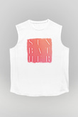 Deafheaven Baskılı Unisex Beyaz Kolsuz Tişört