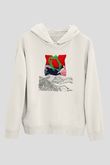 Death Grips Baskılı Beyaz Unisex Kapüşonlu Sweatshirt