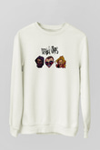 Death Grips Baskılı Beyaz Unisex Sweatshirt