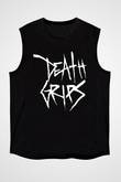 Death Grips Baskılı Unisex Siyah Kolsuz Tişört - Tshirt