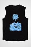 Death Grips Baskılı Unisex Siyah Kolsuz Tişört - Tshirt