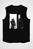 Death Grips Baskılı Unisex Siyah Kolsuz Tişört - Tshirt