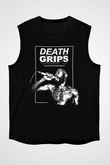 Death Grips Baskılı Unisex Siyah Kolsuz Tişört - Tshirt