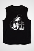 Death Grips Baskılı Unisex Siyah Kolsuz Tişört - Tshirt