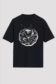 Death Grips Baskılı Unisex Siyah Oversize Tişört - Tshirt