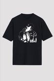 Death Grips Baskılı Unisex Siyah Oversize Tişört - Tshirt