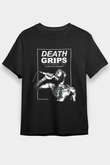 Death Grips Baskılı Unisex Siyah Tişört - Tshirt