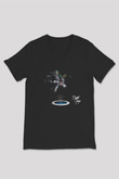 Death Grips Baskılı Unisex Siyah V Yaka Tişört - Tshirt