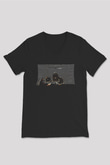 Death Grips Baskılı Unisex Siyah V Yaka Tişört - Tshirt