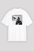 Death in June Baskılı Unisex Beyaz Oversize Tişört