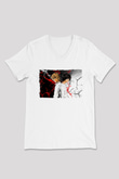 Death Note Beyaz Unisex V Yaka Tişört