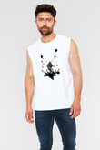 Death Stranding Baskılı Beyaz Unisex Kolsuz Tişört - Tshirt