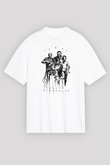 Death Stranding Baskılı Beyaz Unisex Oversize Tişört - Tshirt