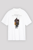 Death Stranding Baskılı Beyaz Unisex Oversize Tişört - Tshirt