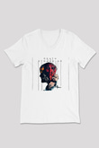 Death Stranding Baskılı Beyaz Unisex V Yaka Tişört - Tshirt