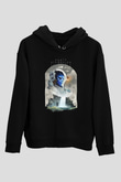 Death Stranding Baskılı Unisex Siyah Kapüşonlu Sweatshirt