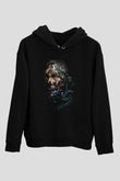 Death Stranding Baskılı Unisex Siyah Kapüşonlu Sweatshirt
