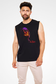 Death Stranding Baskılı Unisex Siyah Kolsuz Tişört - Tshirt