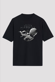 Death Stranding Baskılı Unisex Siyah Oversize Tişört - Tshirt