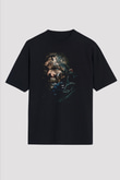 Death Stranding Baskılı Unisex Siyah Oversize Tişört - Tshirt
