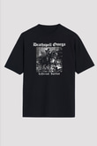 Deathspell Omega Baskılı Unisex Siyah Oversize Tişört - Tshirt