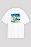 Deep Purple Baskılı Unisex Beyaz Oversize Tişört